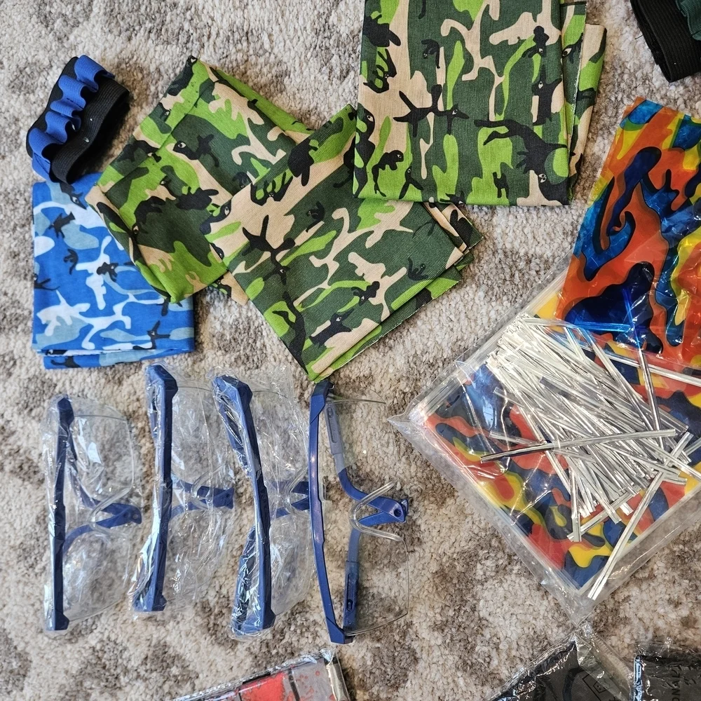 Camouflage and Flame Pattern Kids Bandana Set